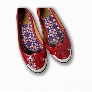 TORY BURCH RED BLUE FLATS